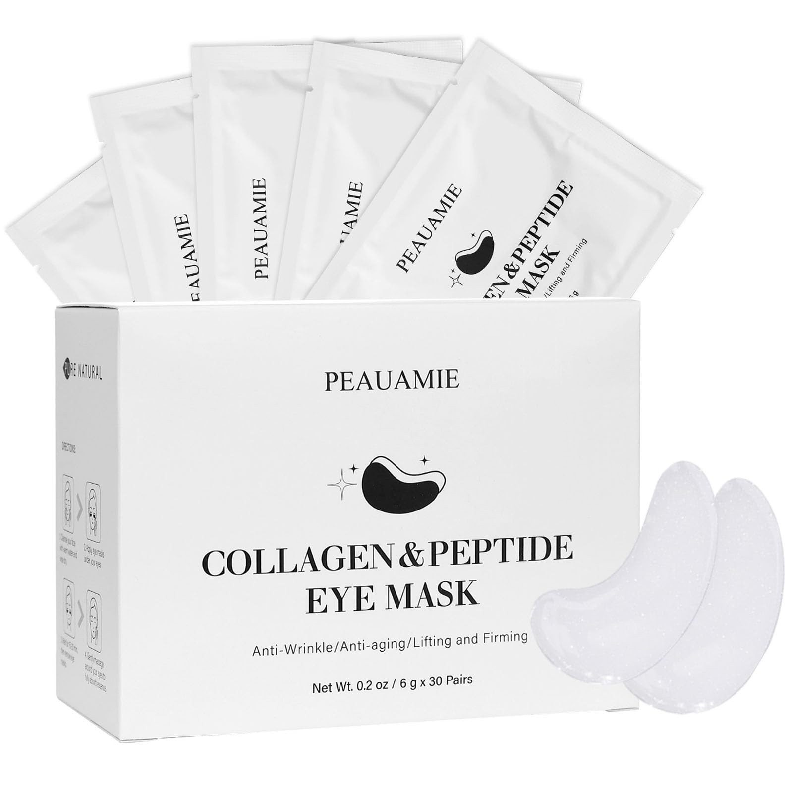 Under Eye Patches Collagen and Peptide Eye Mask for Dark Circles and Puffiness,Face Mask Skin Car... | Amazon (US)
