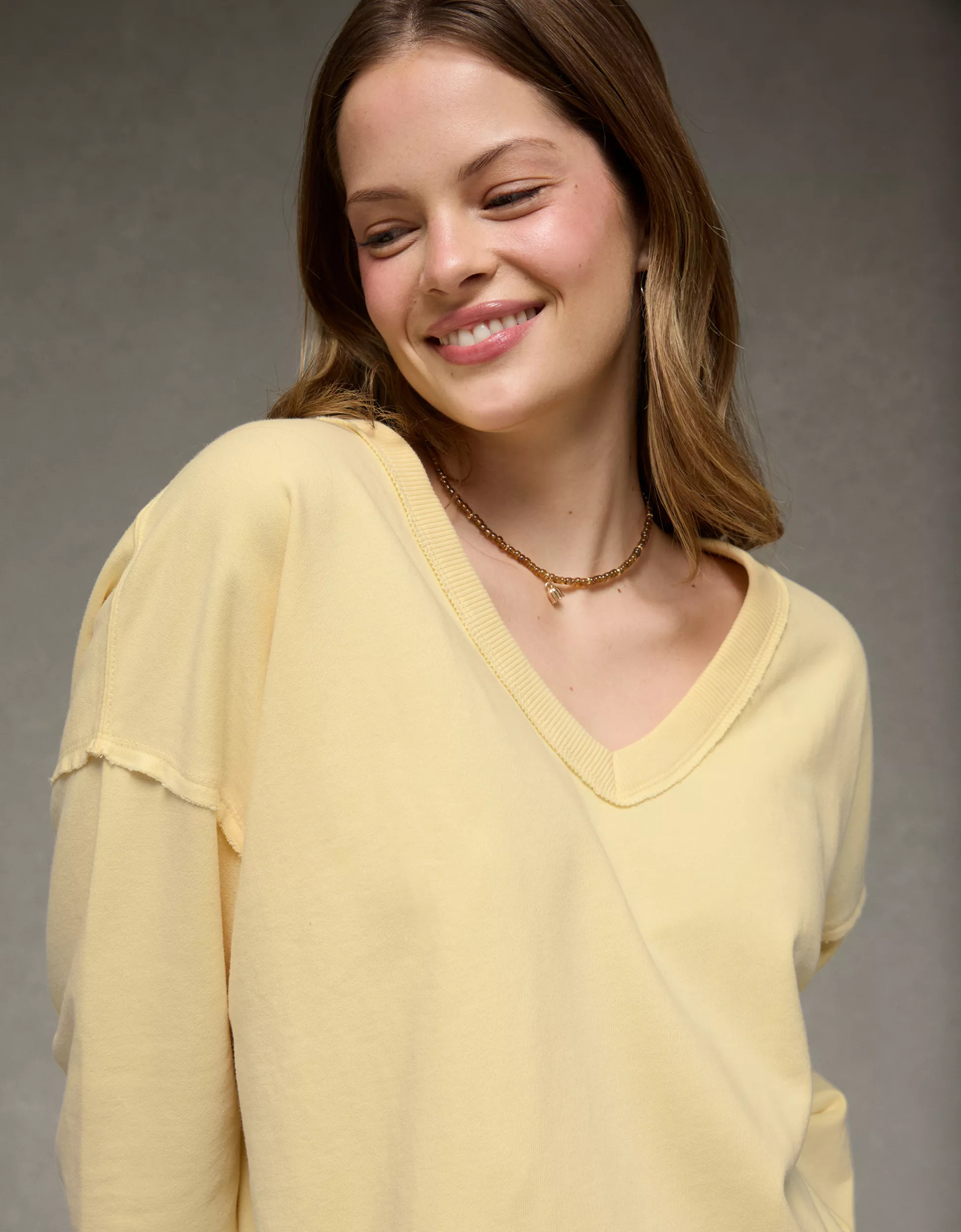 AE Big Hug V-Neck Sweatshirt | American Eagle Outfitters (US & CA)