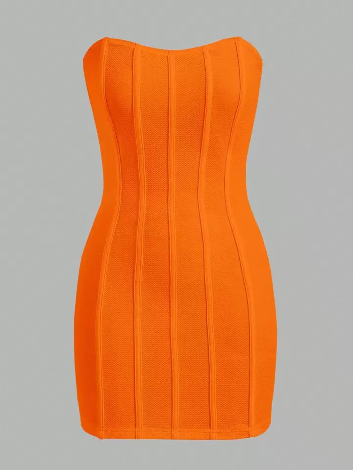 SHEIN EZwear Solid Tube Bodycon Dress | SHEIN