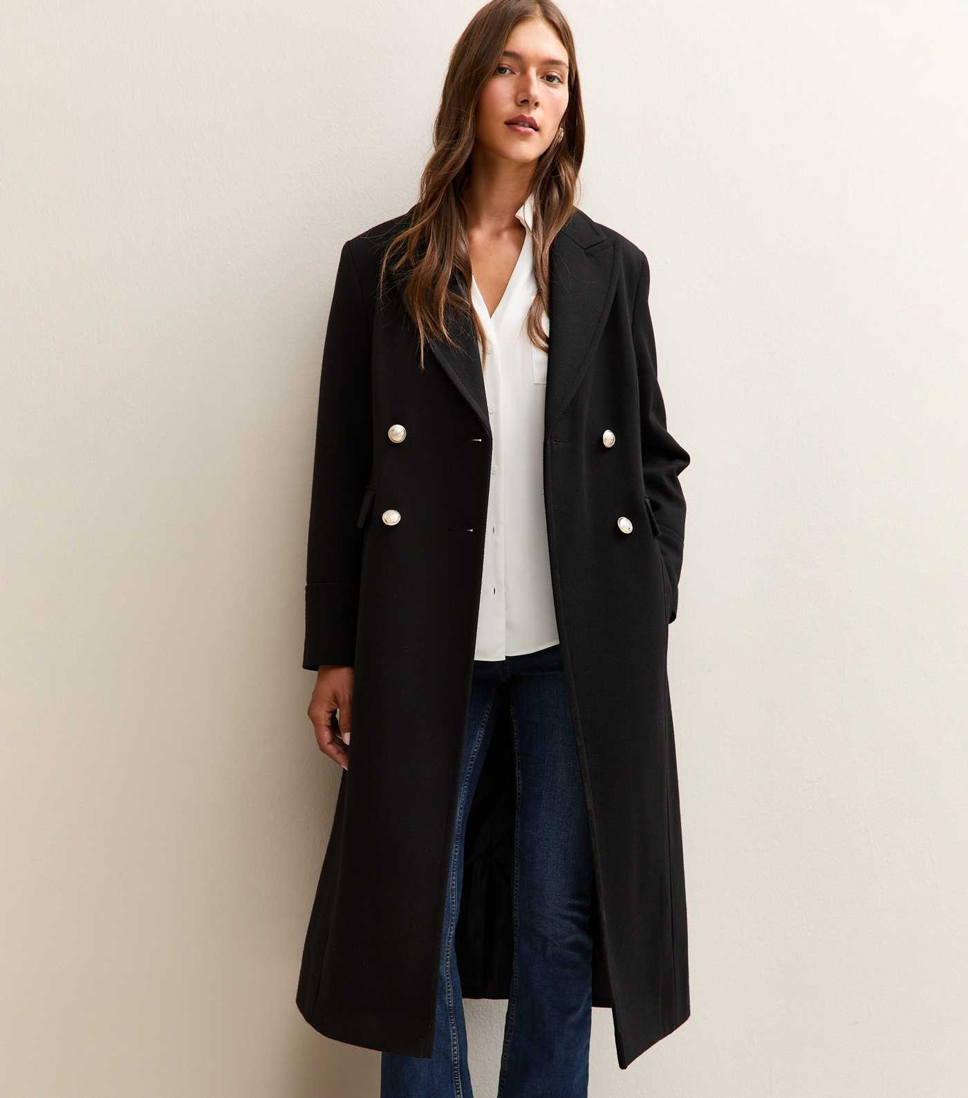 Black Double Breasted Coat | New Look | New Look (UK)