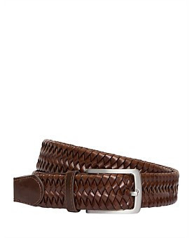David Jones MJ Bale Hide Belt in Brown, Size Large | David Jones (Australia & New Zealand)