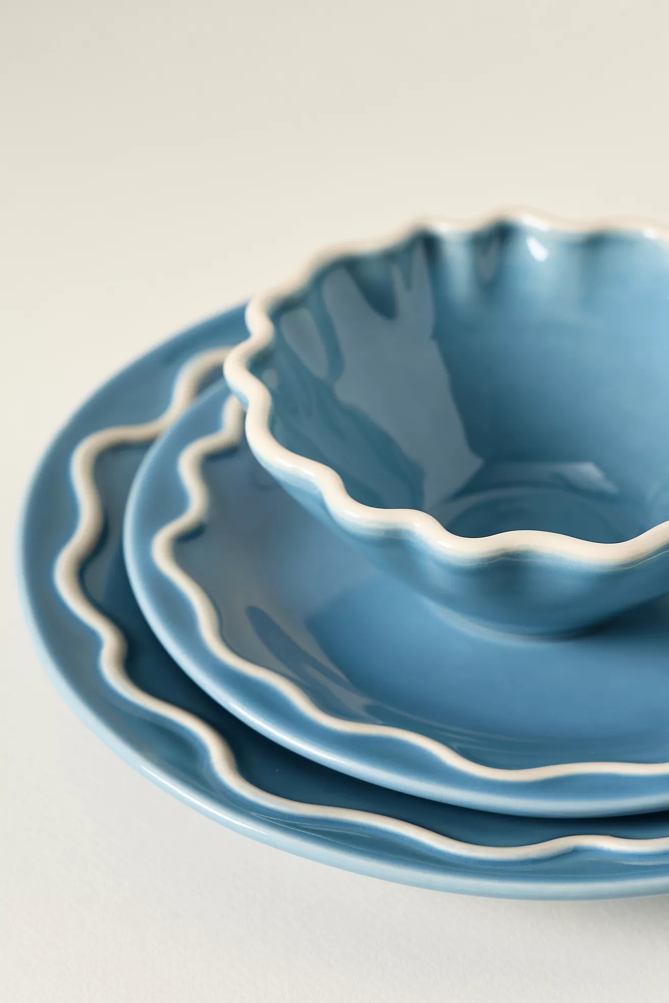 Lucie Portuguese Stoneware Dinner Plates, Set of 4 | Anthropologie (US)
