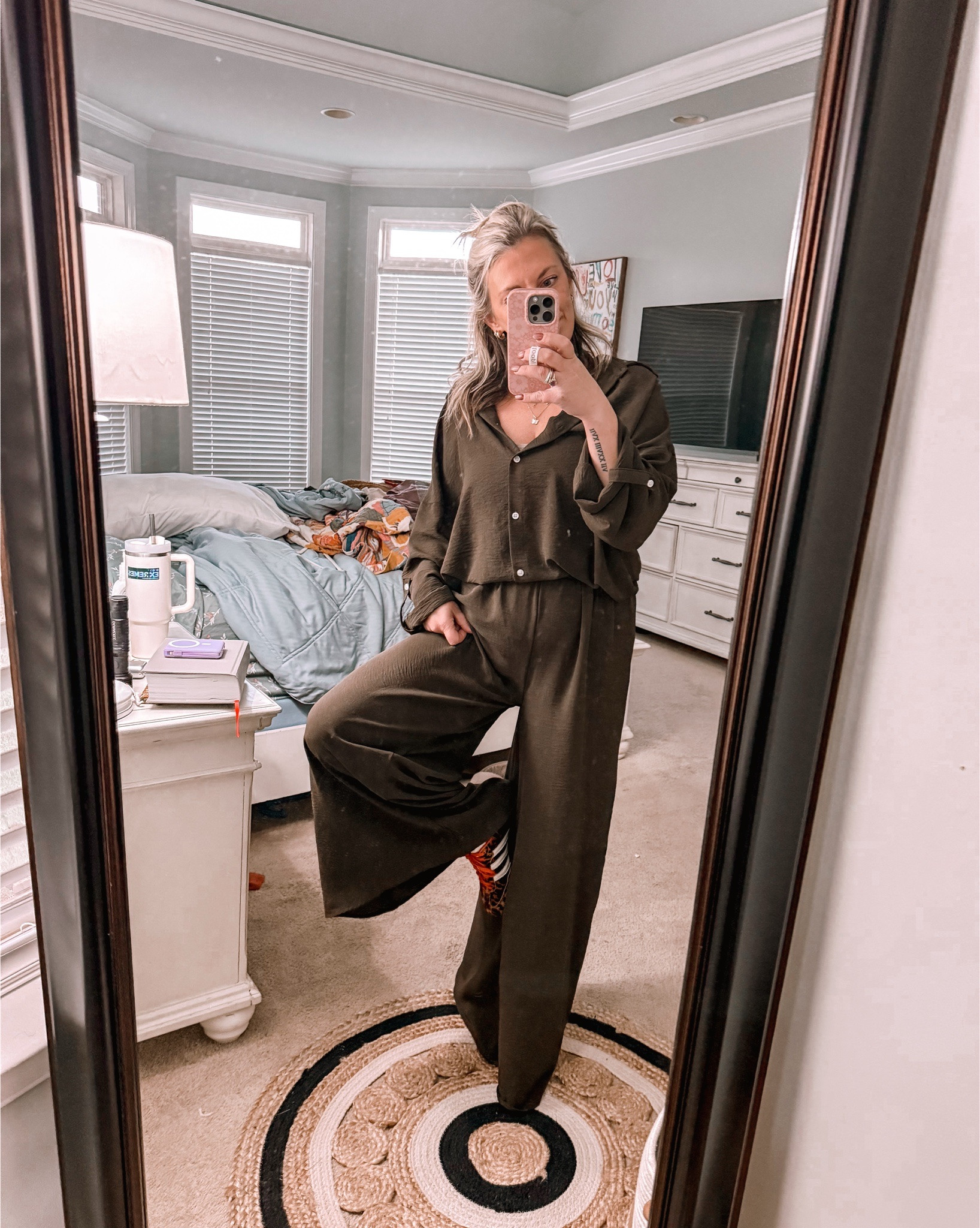 Chocolate Brown - it’s THE FALL COLOR 😻 
In AL we have cray weather 
This fit is still light for days like today when it’s 44 in the morning and 78 in the afternoon. Throw on layers with it - THIS IS GOING TO BE FUN TO STYLE!! 

#LTKHoliday #LTKOver40 #LTKFindsUnder50