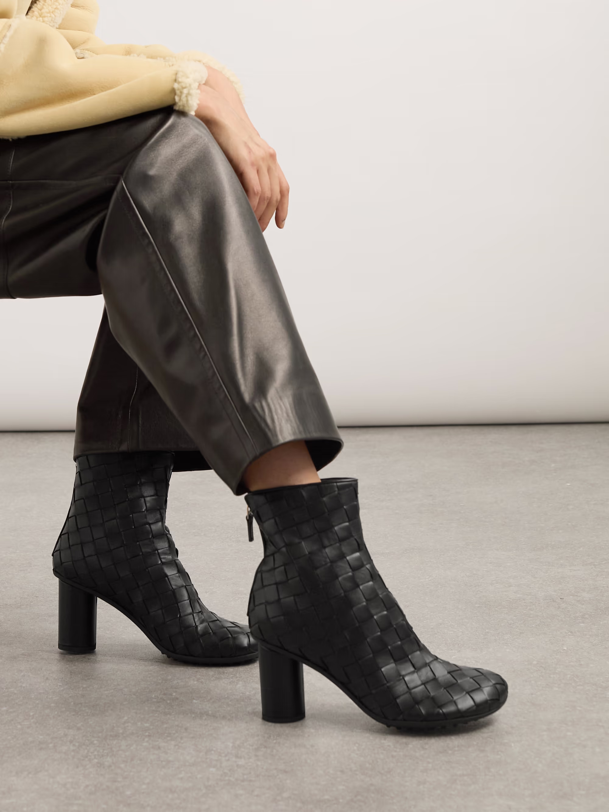 Atomic intrecciato leather ankle boots | NET-A-PORTER (US)