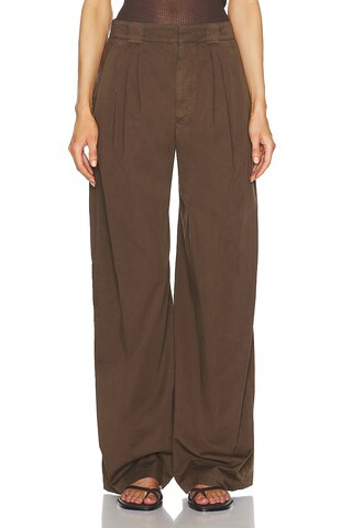 Lemaire Wide Leg Pant in Brown | FWRD 