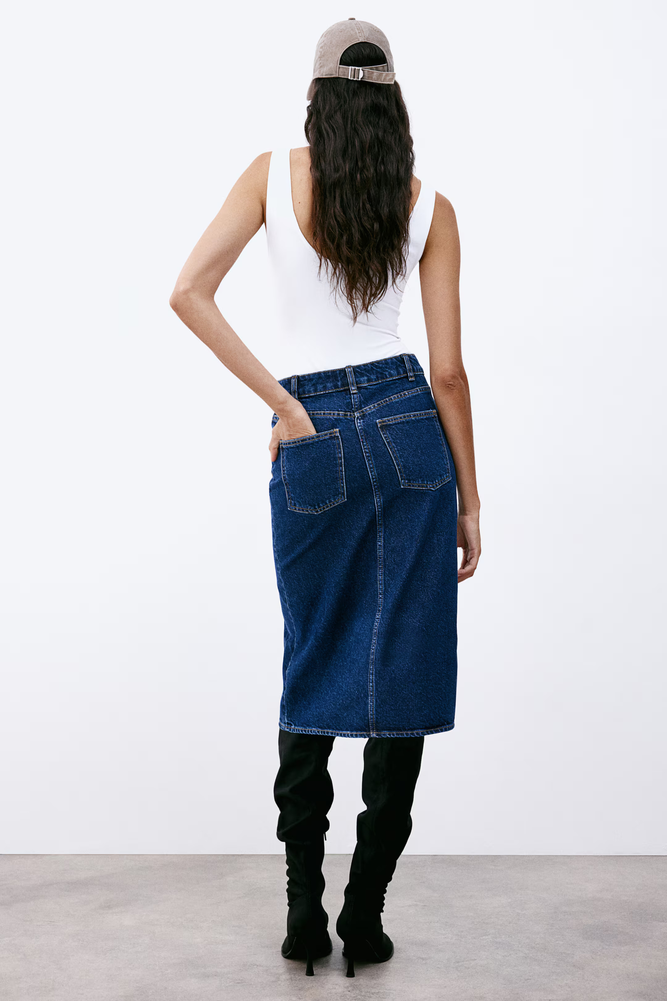 Knee-Length Denim Skirt | H&M (US + CA)