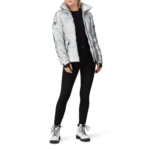 Noize Silver Lexi Puffer Coat silver | Rent the Runway