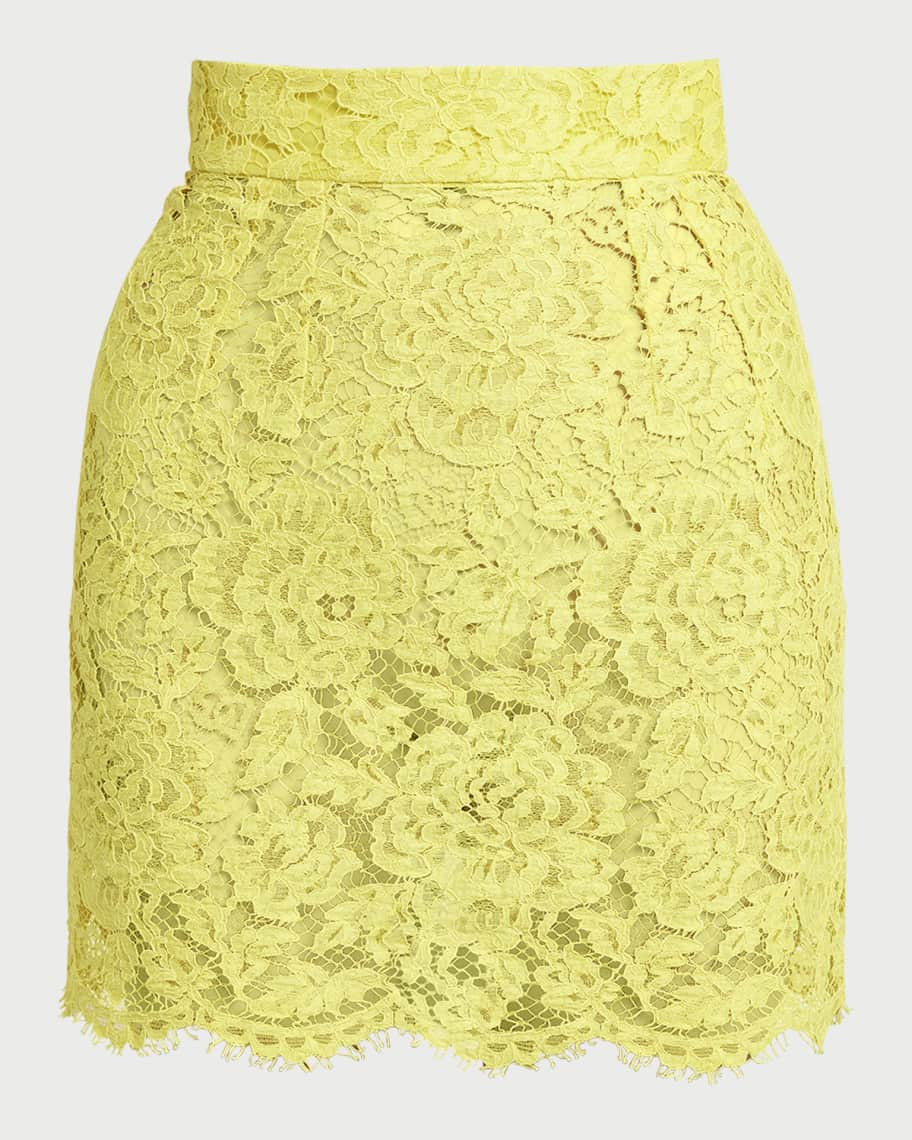 Dolce&Gabbana Floral Lace Mini Skirt | Neiman Marcus