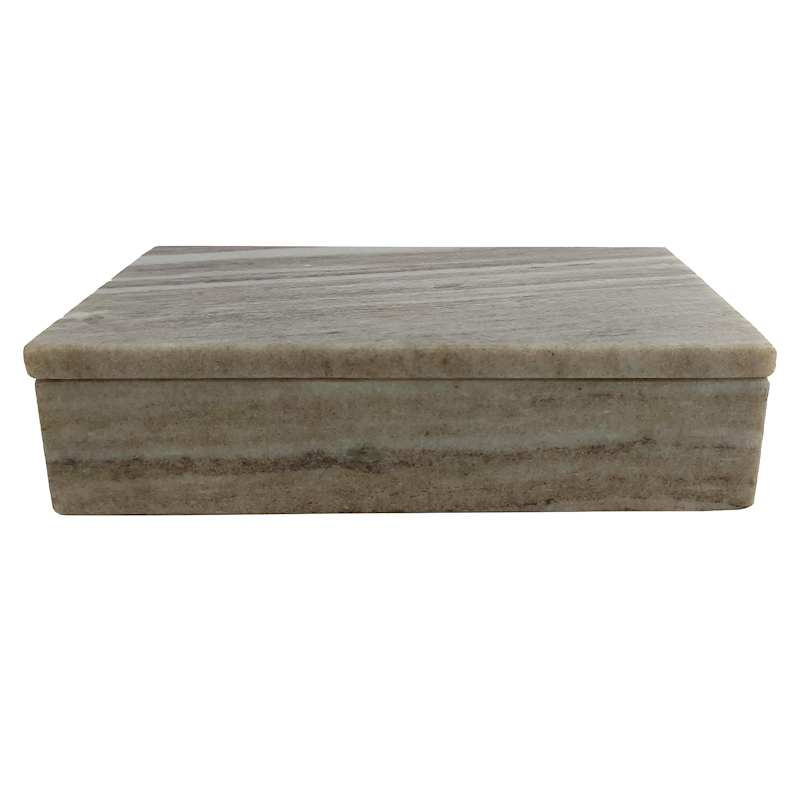Tan Marble Box, 8x5 | At Home