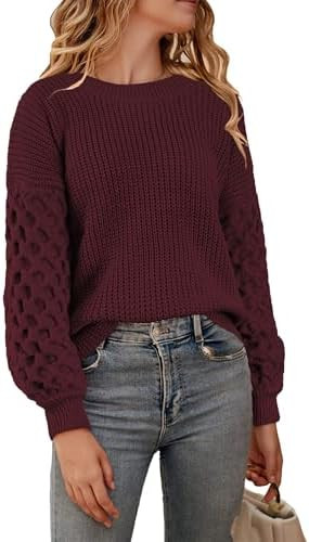 Suéteres para mujer, sudadera de moda de otoño para mujer, camisetas de cuello redondo, camisas... | Amazon (US)