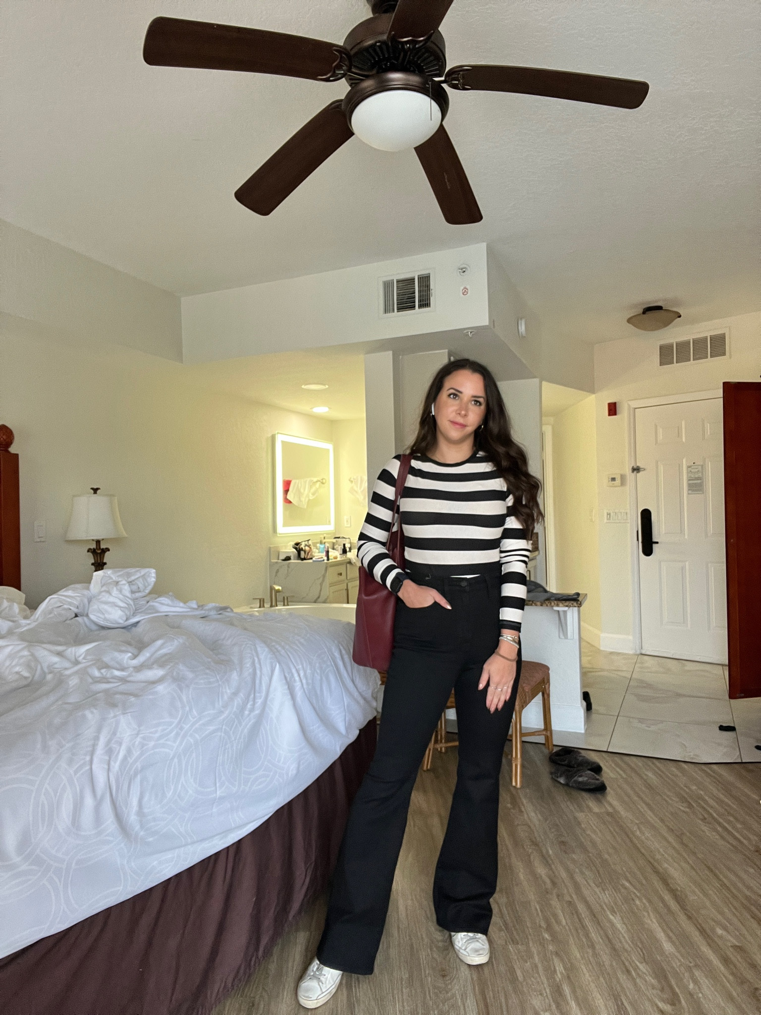 Stiles and flares.

Flare jeans. Fall outfit. Stripe top. Casual outfit.

#LTKxMadewell #LTKtravel #LTKstyletip