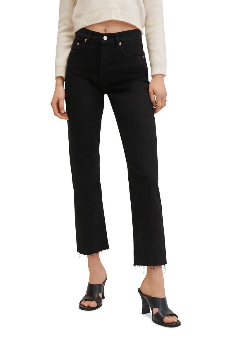High Waist Nonstretch Straight Leg Ankle Jeans | Nordstrom
