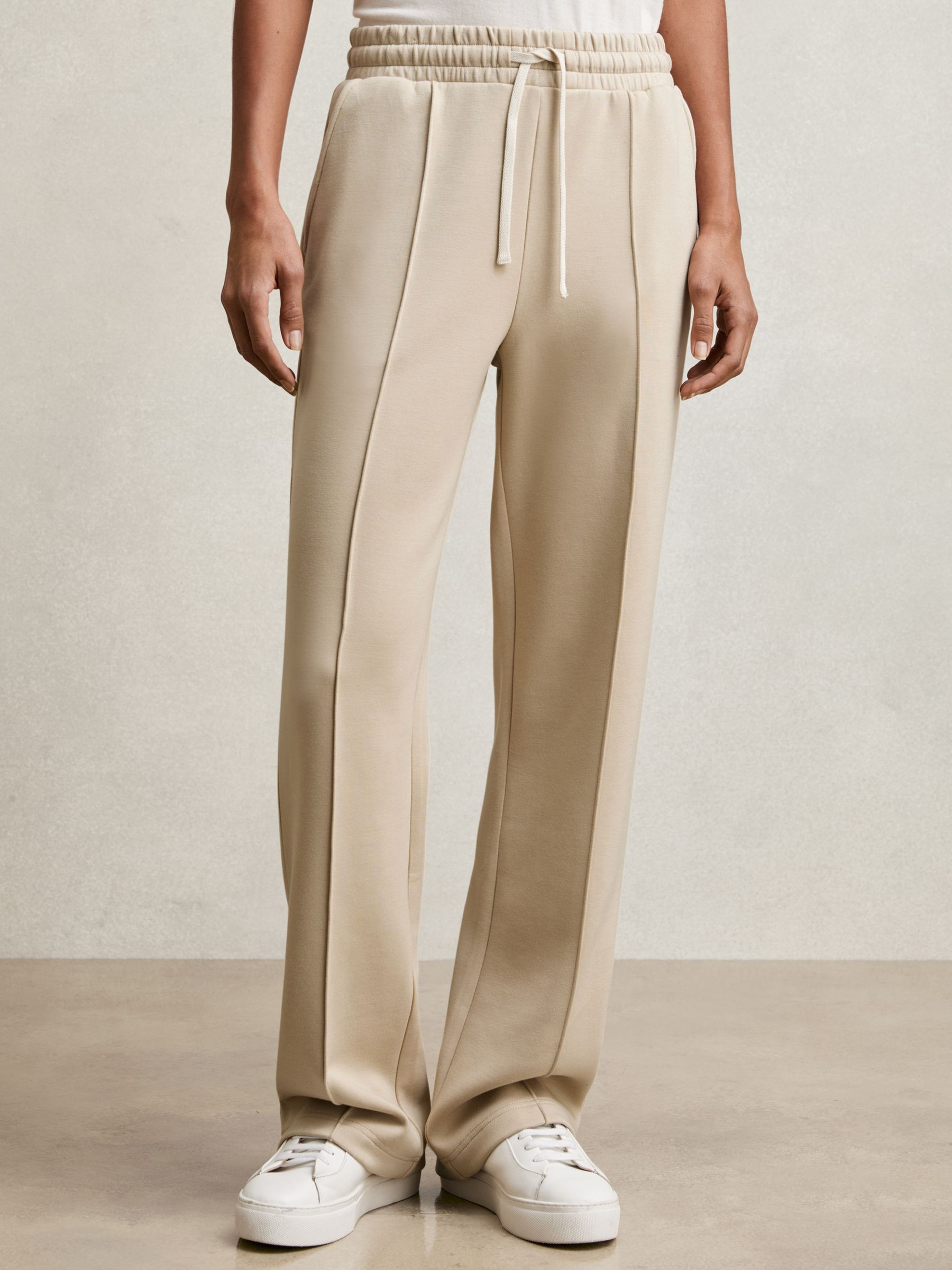 Interlock Pintuck Drawstring Joggers in Sage Green | Reiss US