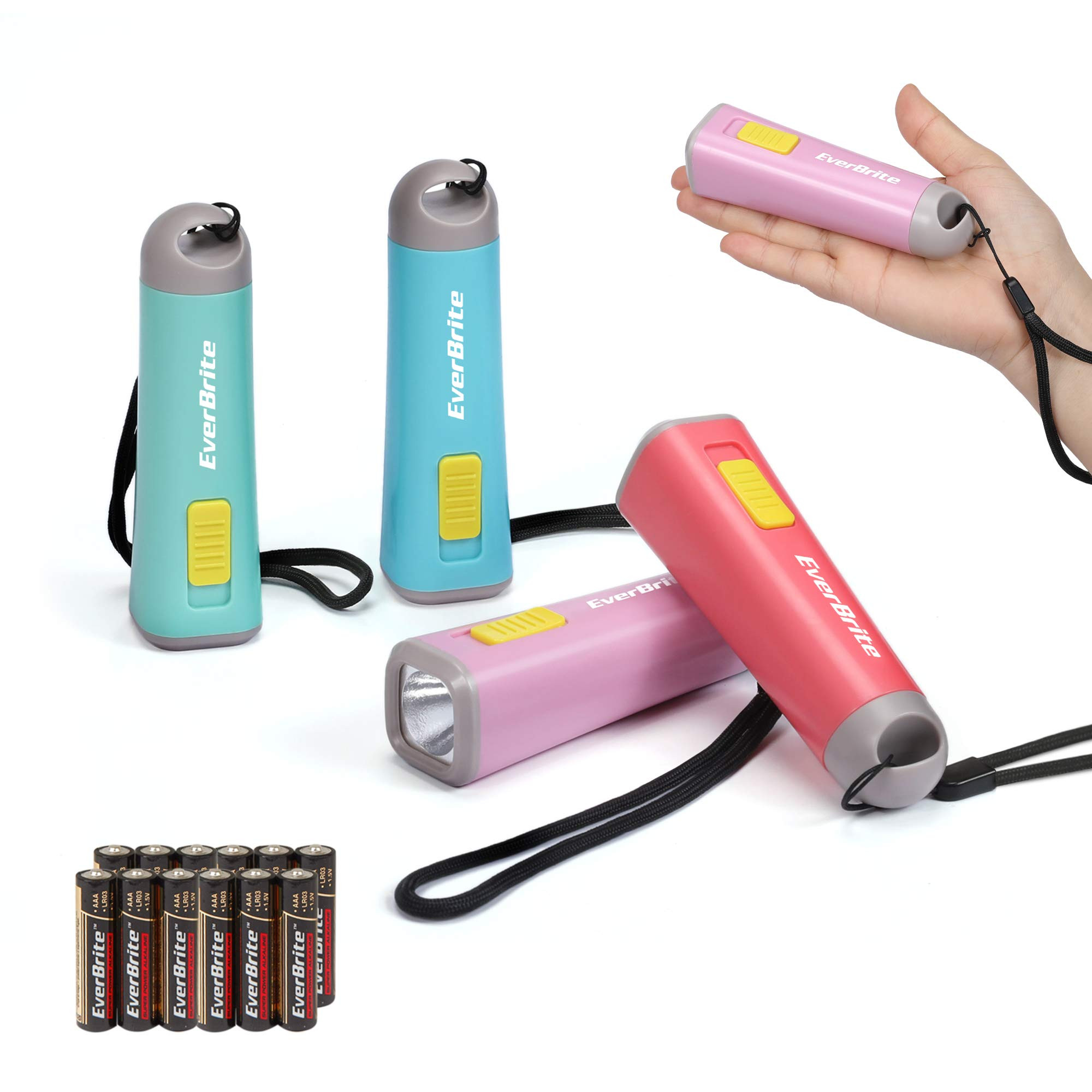 EverBrite 4-Pack Mini LED Plastic Flashlight, Kids Party Favors Torch Colors Assorted for Childre... | Amazon (US)