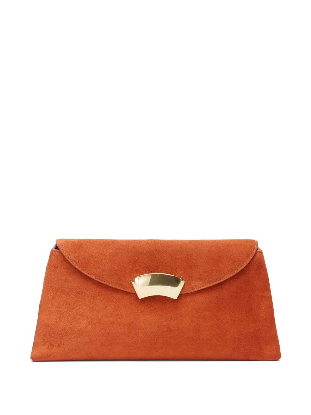 3.1 Phillip Lim curved-flap Suede Clutch | Orange | FARFETCH | Farfetch Global