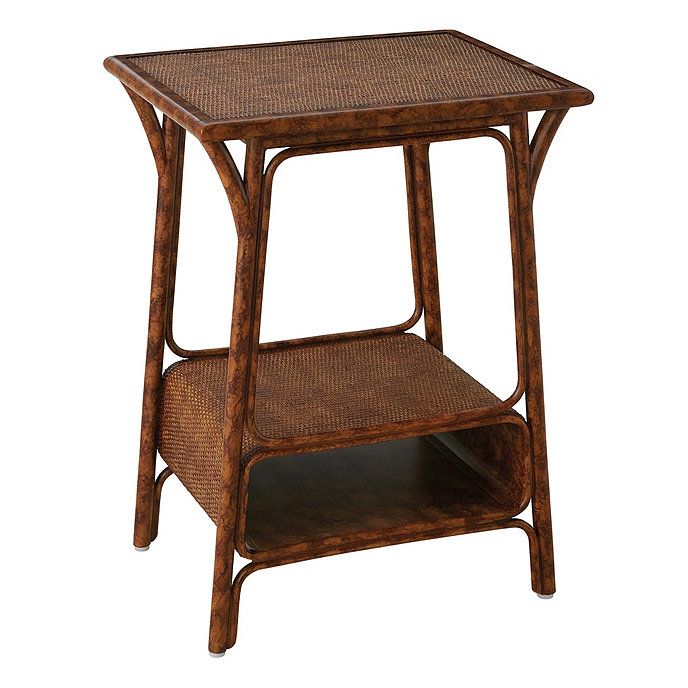 Kai Side Table with Storage in Rattan | Ballard Designs, Inc.