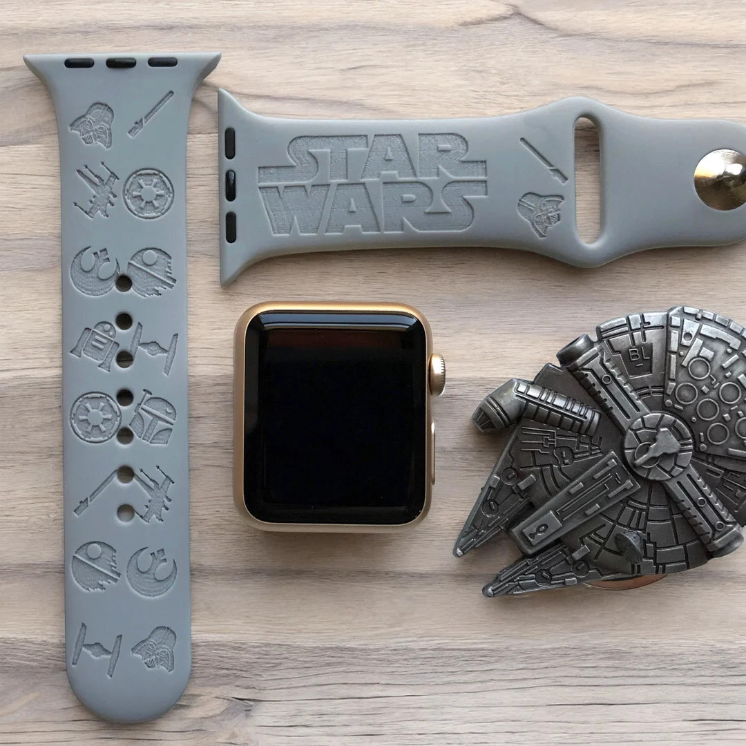 Star Wars Engraved Apple Watch Band, 24 Colors, 38mm 40mm 41mm 42mm 44mm 45mm 46mm 49mm, Personal... | Etsy (US)