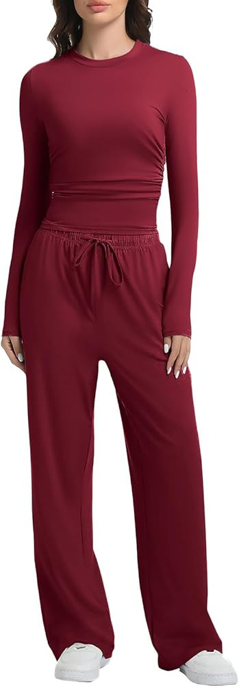 2 Piece Lounge Sets for Women Fall Outfits Long Sleeve Wide Leg Tracksuits Womens Casual Loungewe... | Amazon (US)