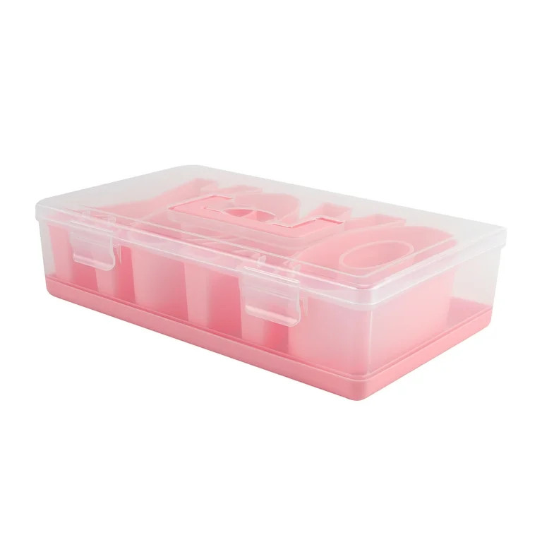 Cook with Color Valentine’s Day Figural Plastic Snack Box, Pink XOXO Design | Walmart (US)