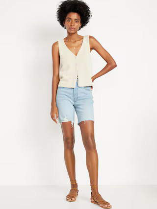 High-Waisted OG Jean Cut-Off Shorts -- 7-inch inseam | Old Navy (US)