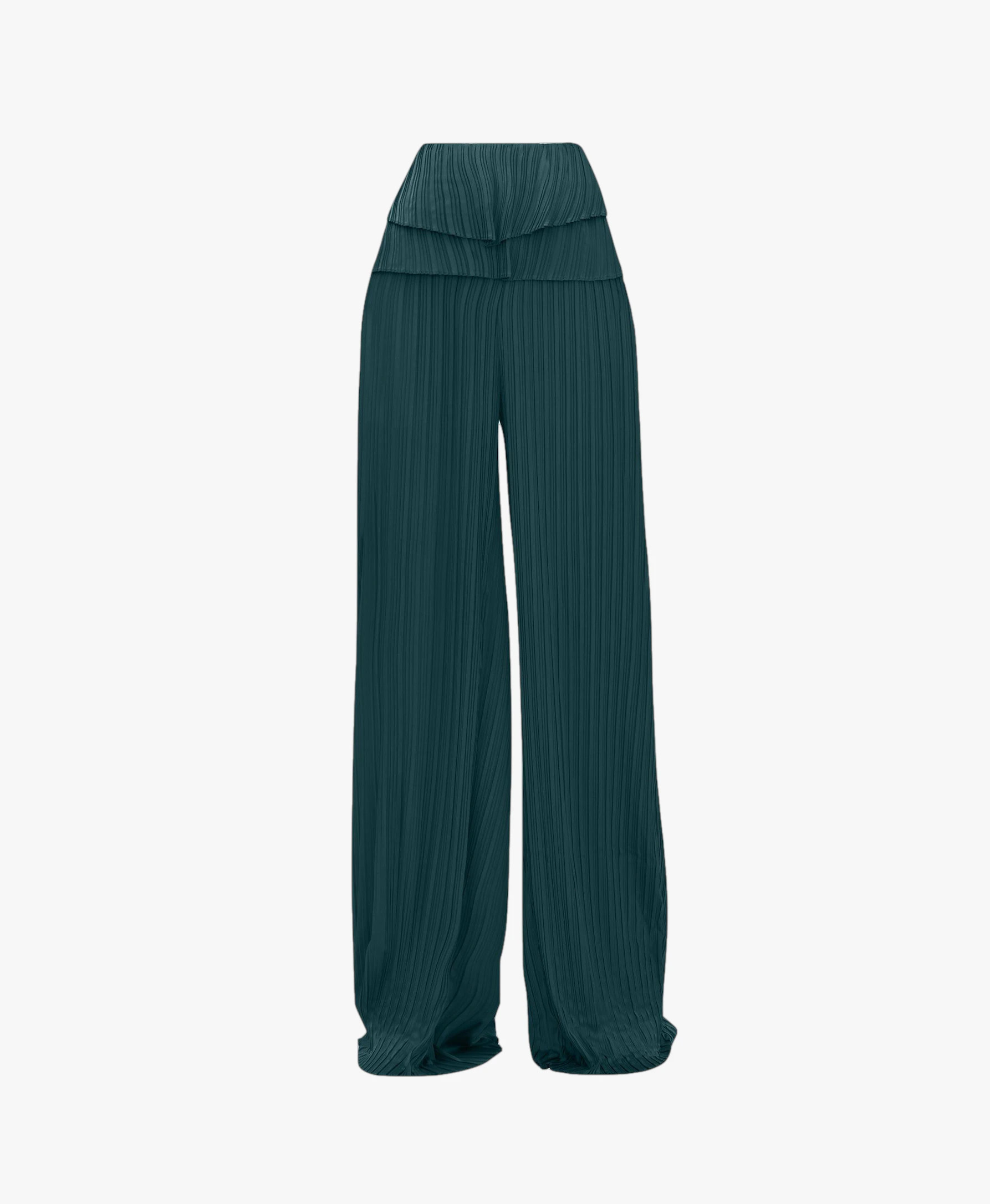 Buy Linea Green Pleated Pants by Andrea Iyamah - High waisted pants | Seezona