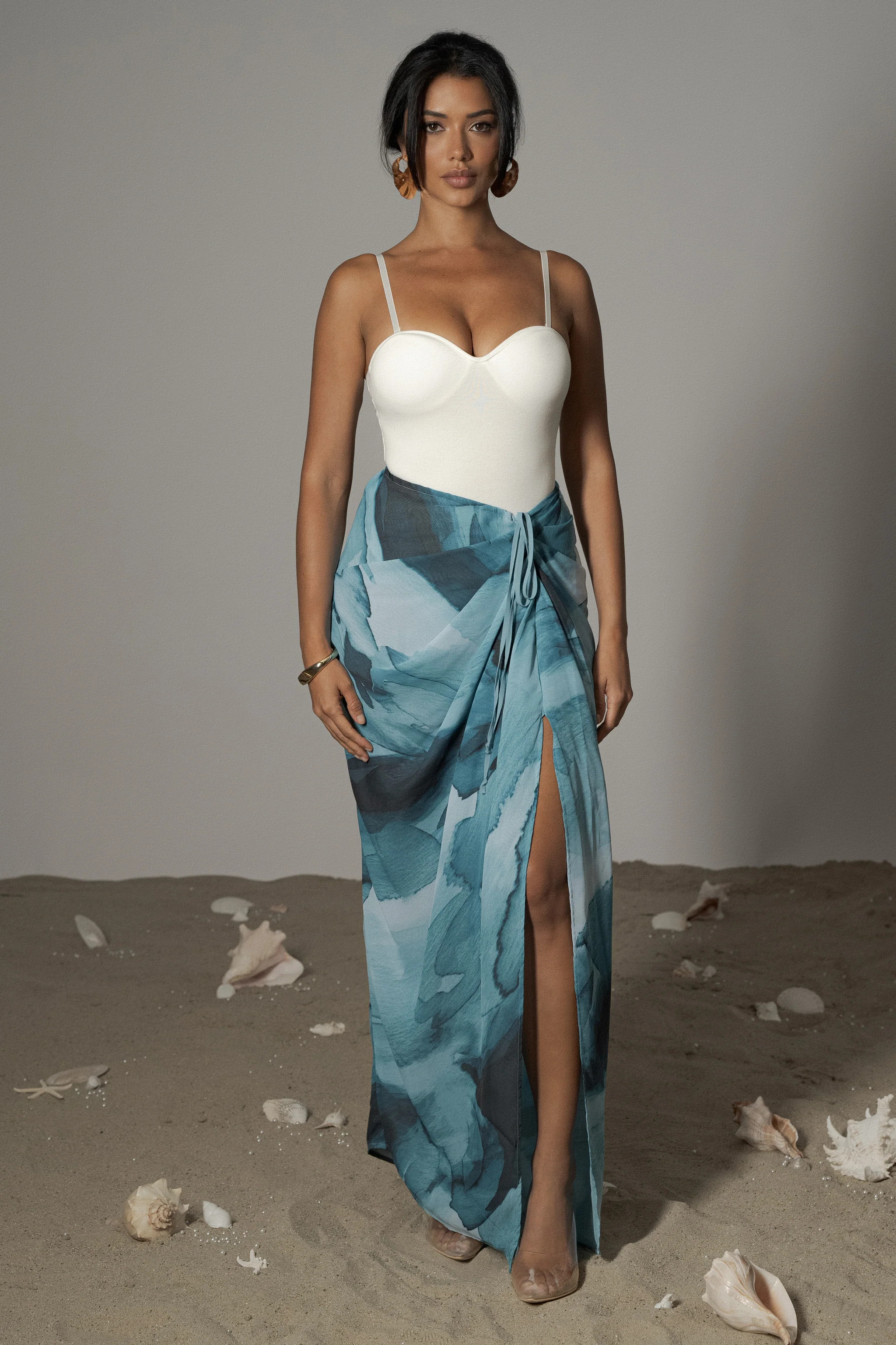 Blue Print Noelia Printed Skirt | JLUXLABEL
