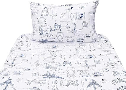 J-pinno Cars Tank Helicopter Aircraft Military Transport Vehicles Twin Sheet Set for Kids Boy Chi... | Amazon (US)