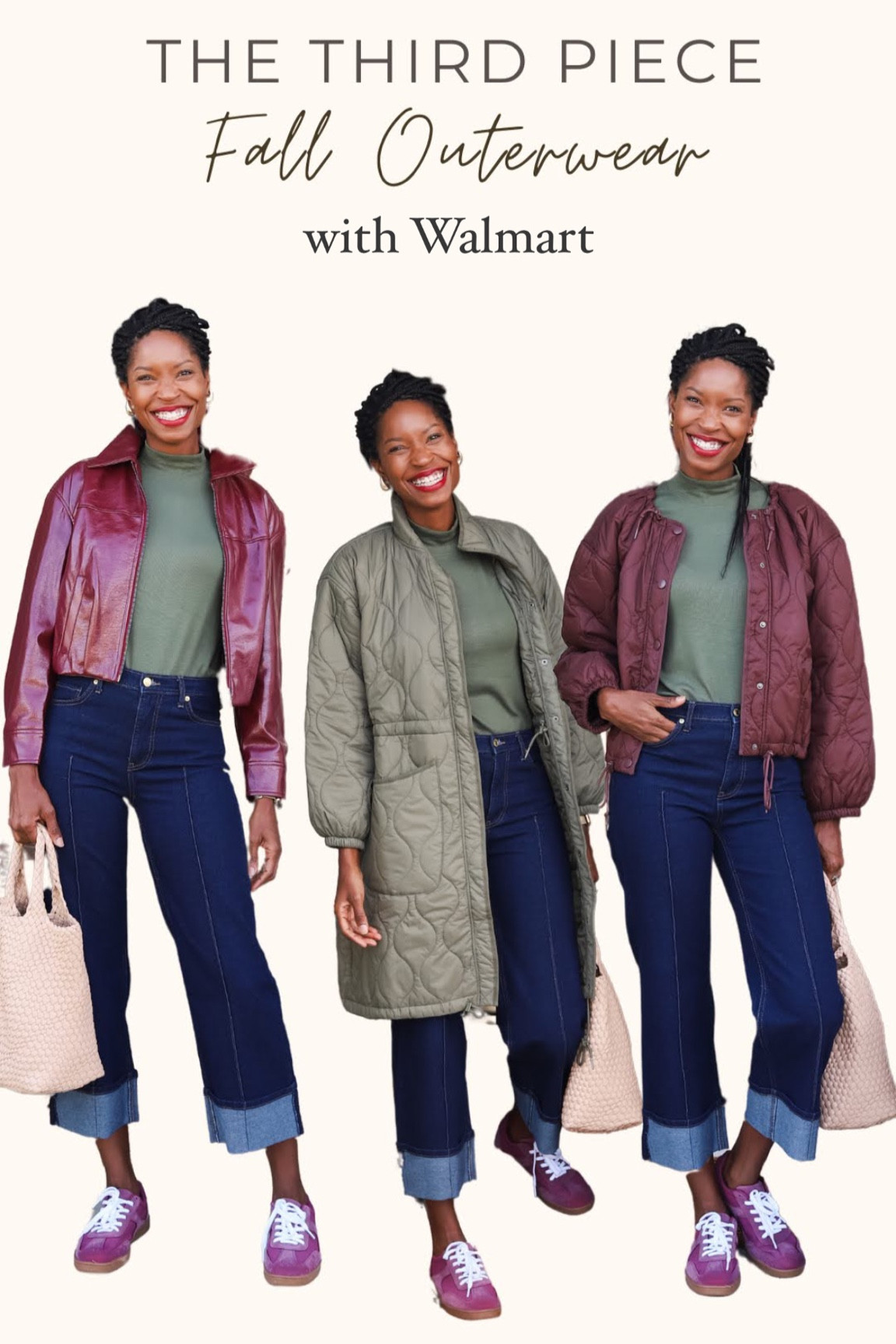 Fall outerwear from Walmart! Fall outfit, teacher outfit, jacket, quilted puffer, pin tuck jeans, cute sneakers. #walmartpartner #walmartfashion @walmartfashion 

#LTKFindsUnder50 #LTKOver40 #LTKSeasonal
