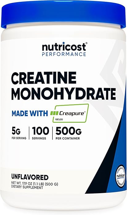 Nutricost Creapure® Creatine Monohydrate 500 Grams | Amazon (US)
