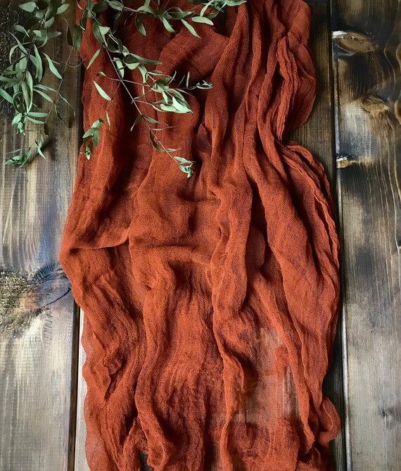 Terracotta Table Runner Cheesecloth Rustic Wedding Decor | Etsy | Etsy (US)