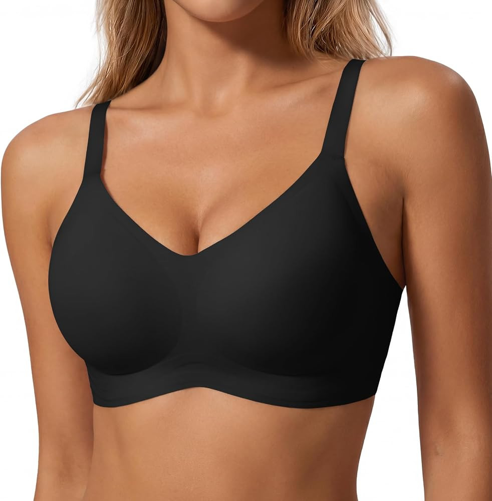 LUCKMEEY Jelly Wireless Bras for Women Push Up Plunge Supportive Seamless Bras No Underwire Suppo... | Amazon (US)