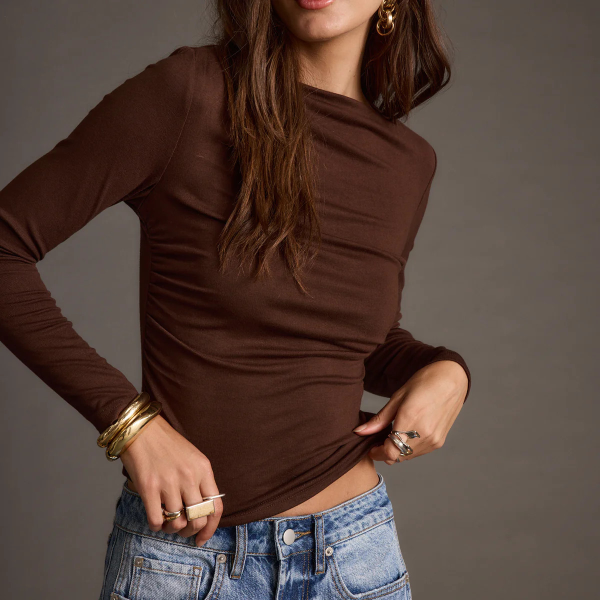 Romy Espresso Top | 12th Tribe