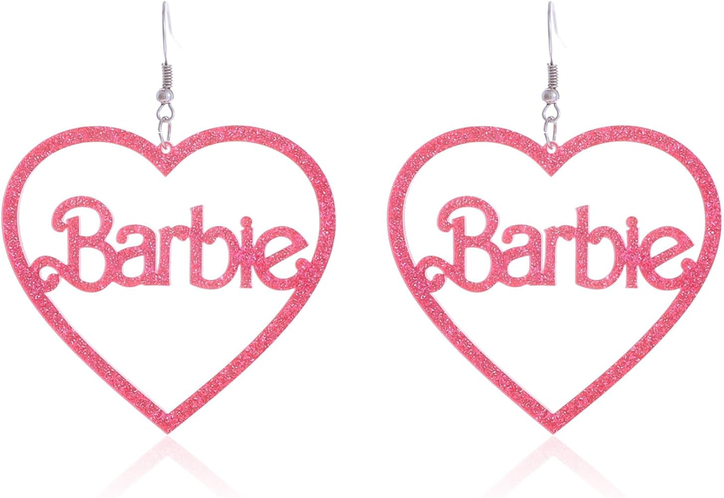 Heart Earrings for Women Teen Girls Pink Love Heart Dangle Earrings Trend Red Pink Acrylic Heart ... | Amazon (US)