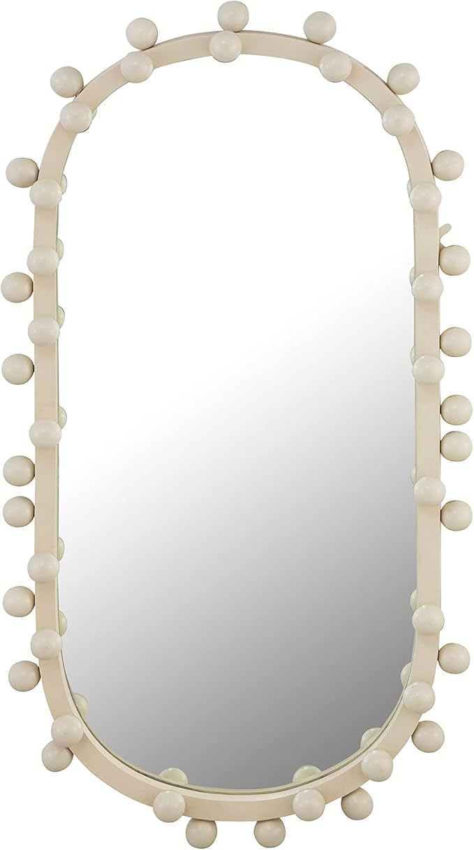 Tov Furniture Bubbles Ivory Cream Metal Frame Oval Wall Mirror | Amazon (US)