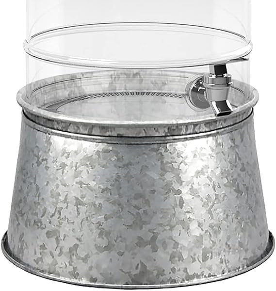 TarHong Galvanized Drink Dispenser Stand, 10.2" x 5.7", Galvanized Steel | Amazon (US)