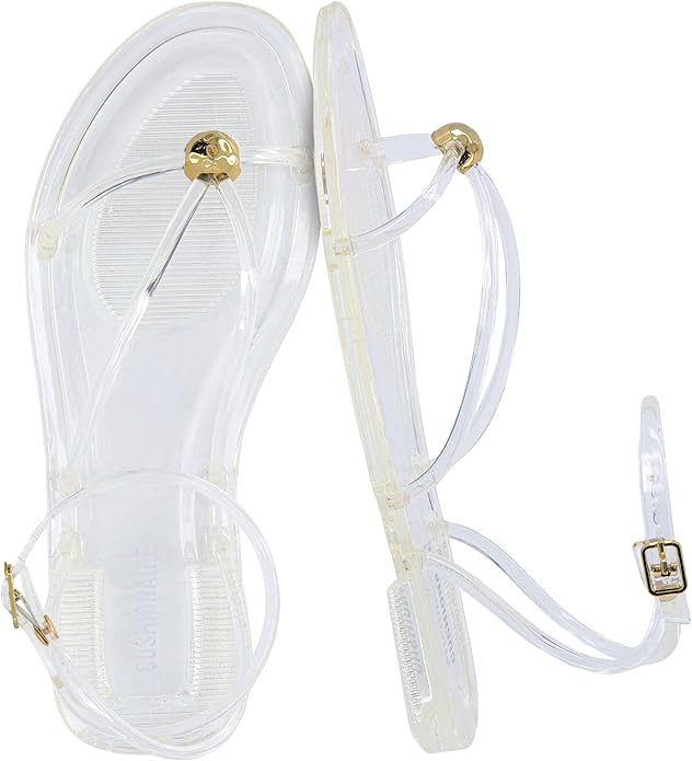CUSHIONAIRE Vita Jelly Sandals for Women, Casual Lightweight Womens Strappy Sandals with Adjustab... | Amazon (US)