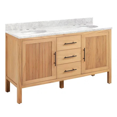 60" Ayanna Double Bathroom Vanity Set with Oval Undermount Sinks | Wayfair North America