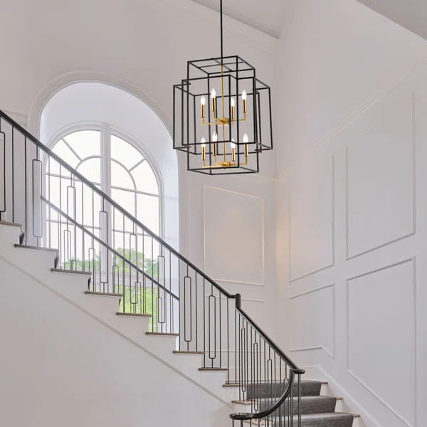 8 Light Pendant in Transitional Style - 22 Inches Wide by 28 Inches High Open Frame Cage | Wayfair Professional