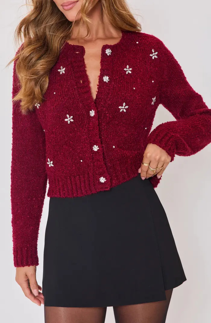 VICI Collection Escape Embellished Bouclé Cardigan | Nordstrom | Nordstrom