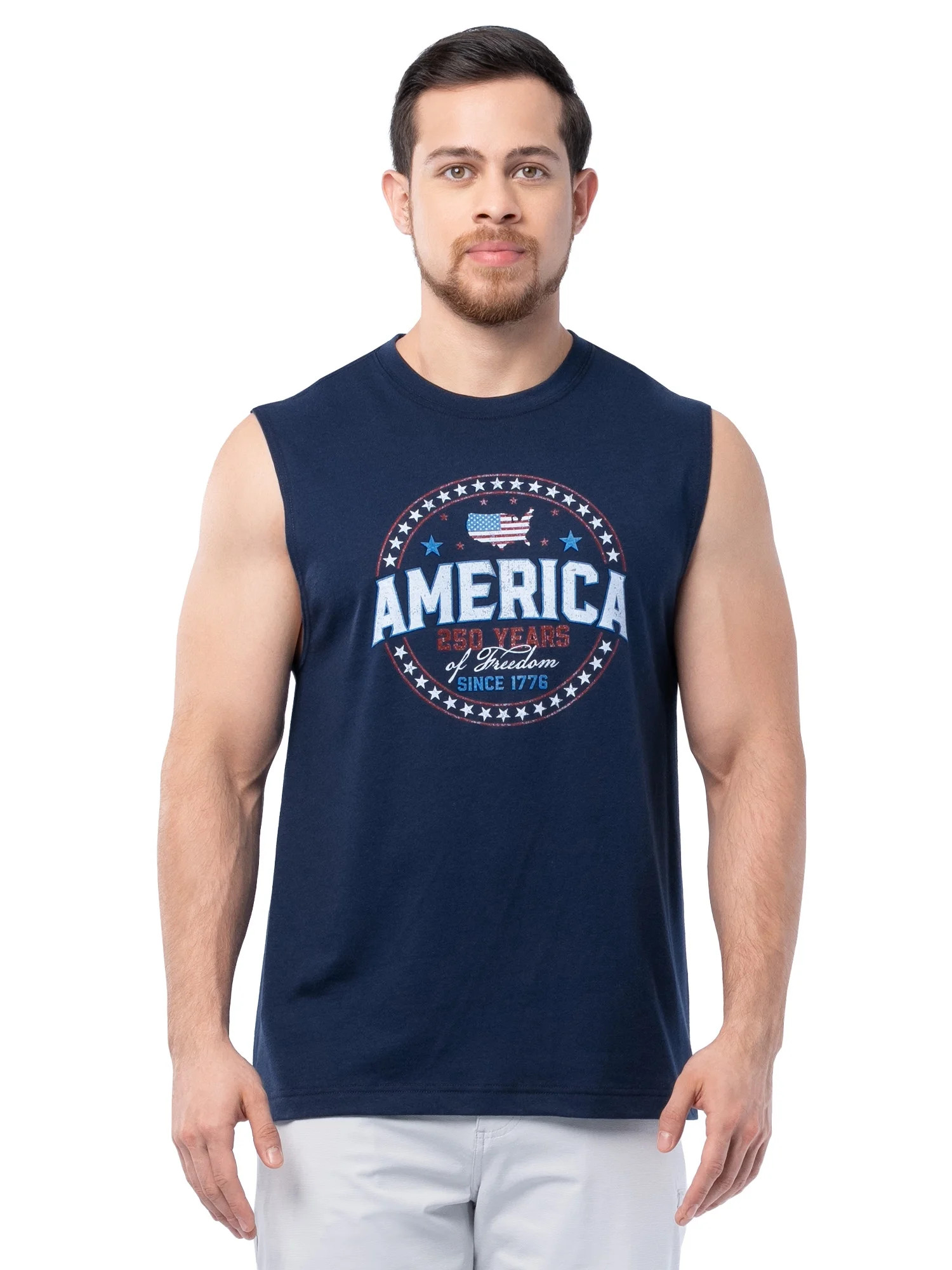 Way to Celebrate Men's 4th of July Americana Graphic Muscle Shirt Tank Top, Sizes XS-5XL - Walmar... | Walmart (US)