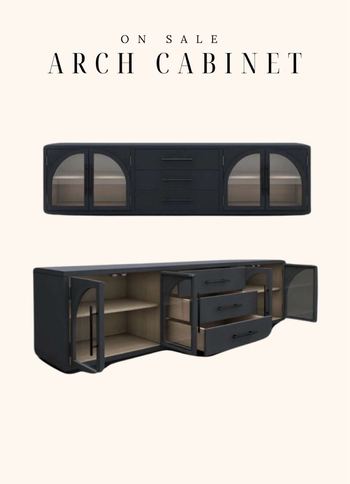 On sale! Long arch cabinet / console


Home Finds | Arched Cabinet | TV Console 