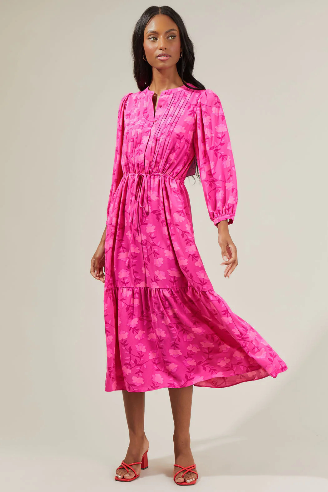 Clever Floral Midi Dress | Sugarlips