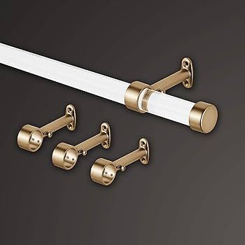 This item:  MODE Acrylic Collection 1 1/8" Diameter Curtain Rod Set with End Cap Finials and Luxe... | Amazon (US)