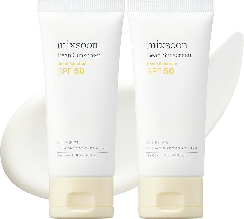 mixsoon Bean Sunscreen 1+1 Bundles -Lightweight Airy Texture SPF 50 Korean Sunscreen for Face, No... | Amazon (US)