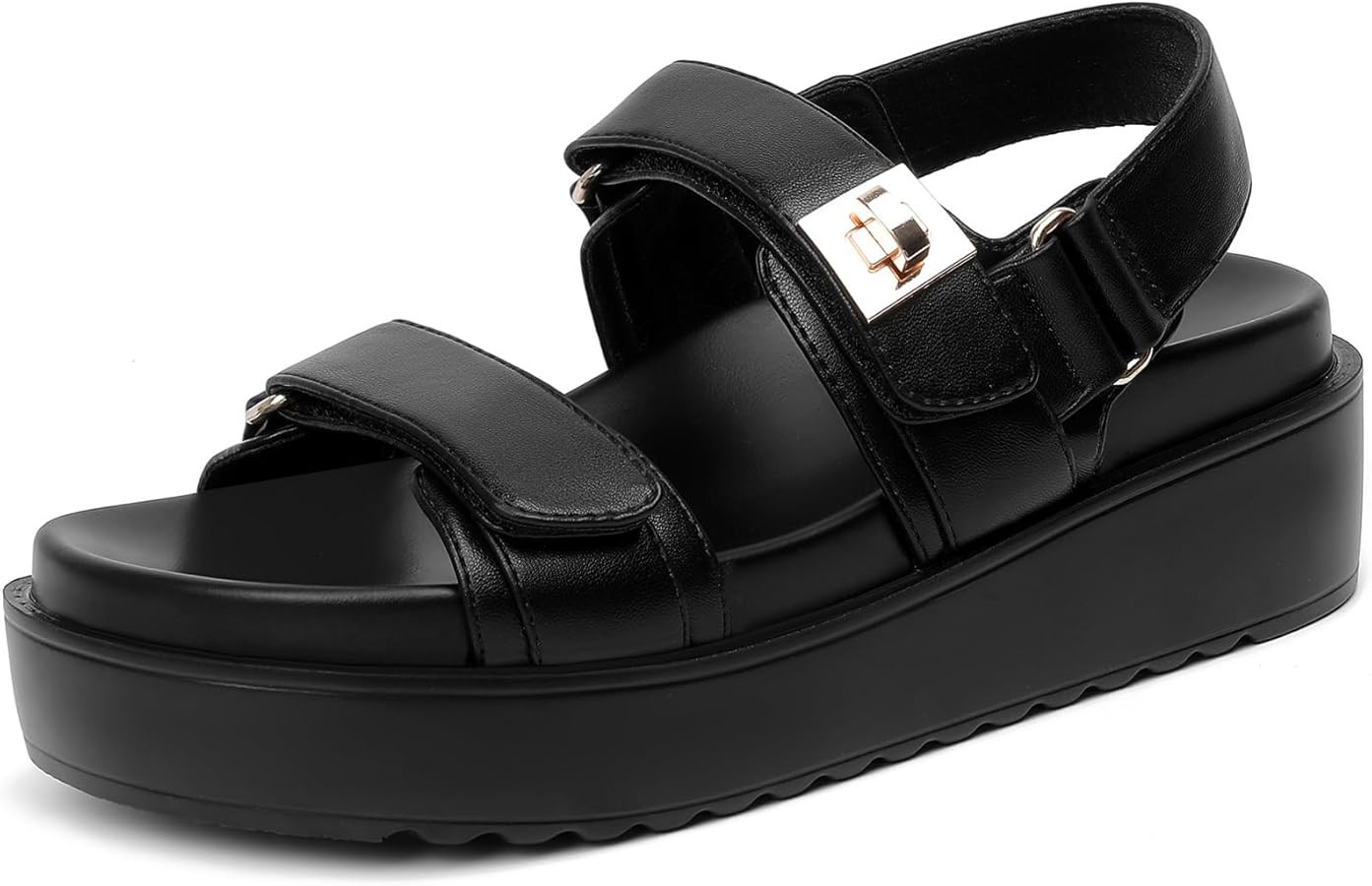 Womens Summer Sandals Casual Adjustable Arch Support Comfortable Thick Sole Flat Sandals | Amazon (US)