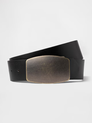 Vegan Leather Flat Buckle Belt | Gap (US)