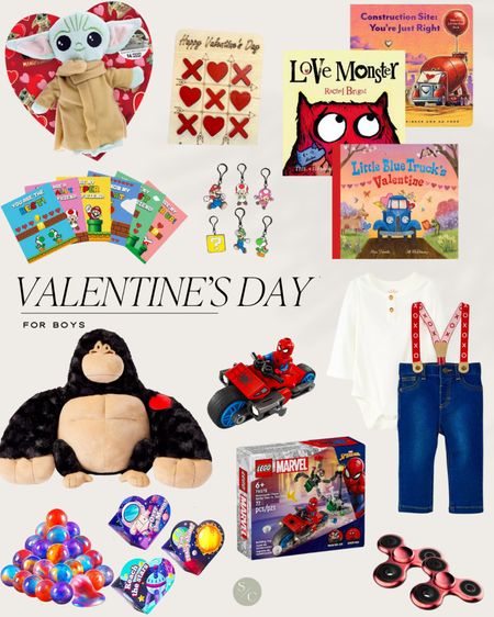 Valentine’s Day Gifts for Boys ❤️

Yoda gift, fidget spinners, valentine baby outfit, valentine books, Mario valentines 

#LTKparties #LTKkids #LTKfamily