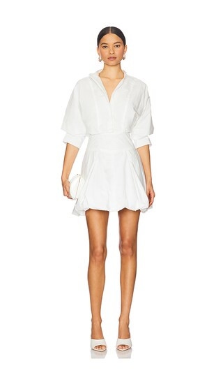 SIMKHAI Effie Bubble Mini Dress in White. - size 0 | Revolve Clothing (Global)