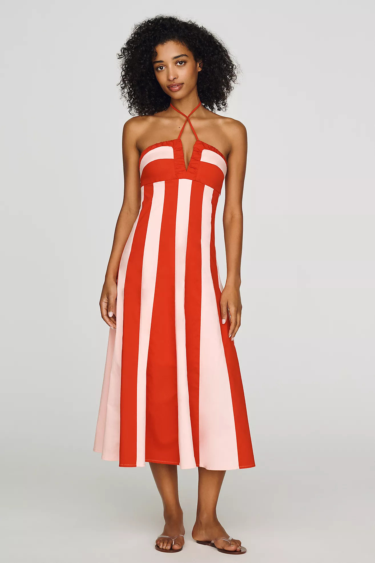 Maeve Halter Colorblock Midi Dress | Anthropologie (US)