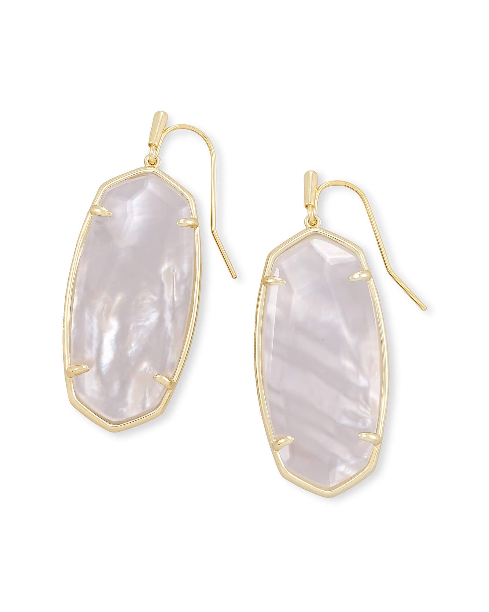 Faceted Elle Gold Drop Earrings in Ivory Mother-of-Pearl | Kendra Scott